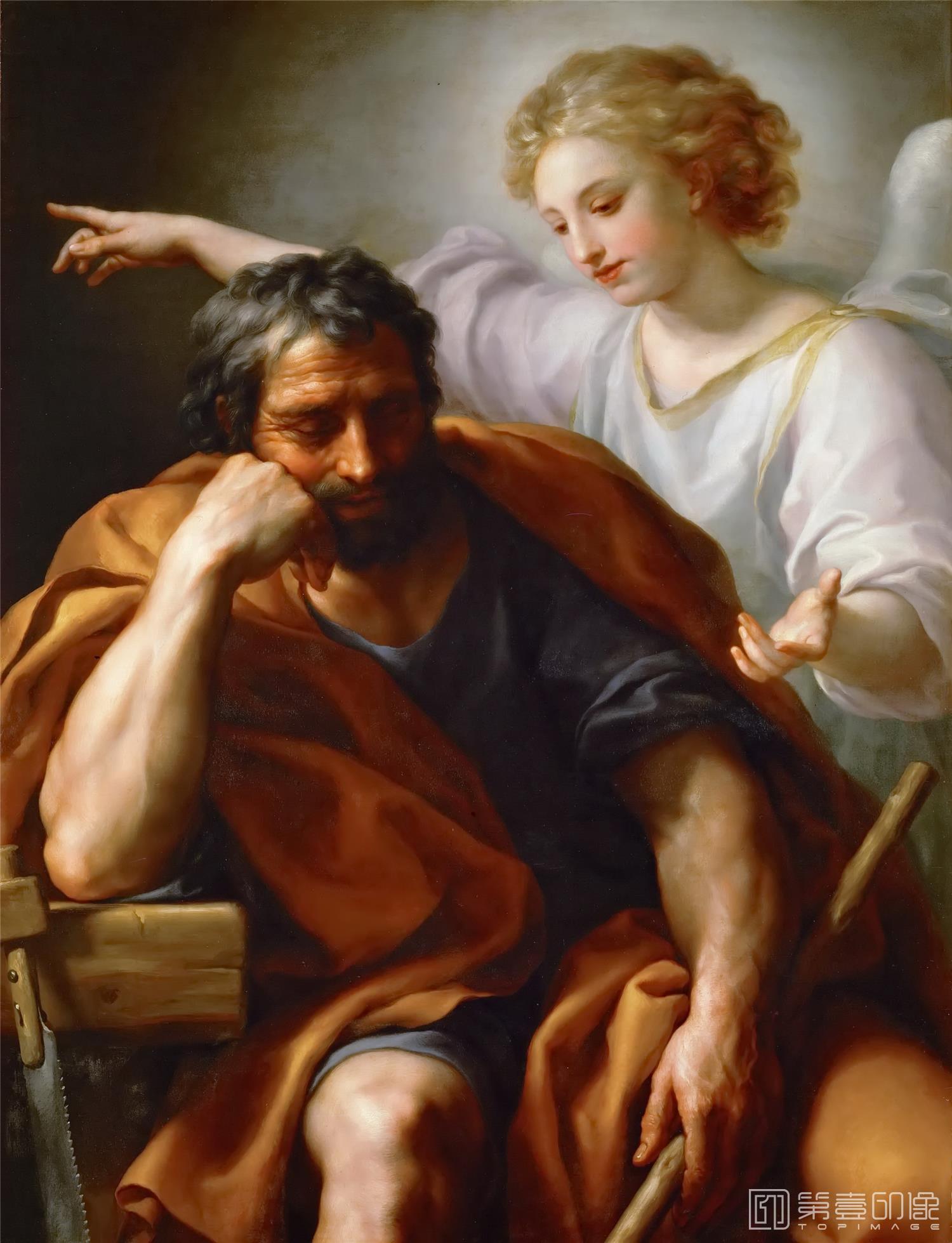 油画-奥地利维也纳艺术史博物馆-Anton Raphael Mengs Dream of Saint Joseph-068